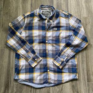 Slade Wilder Mens Plaid Flannel Shirt Size L Long Sleeve Button Front